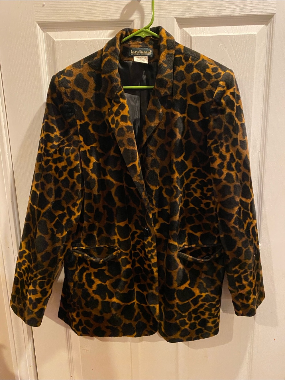 Vintage Harve Benard Leopard Print Blazer in Black and Brown size 16